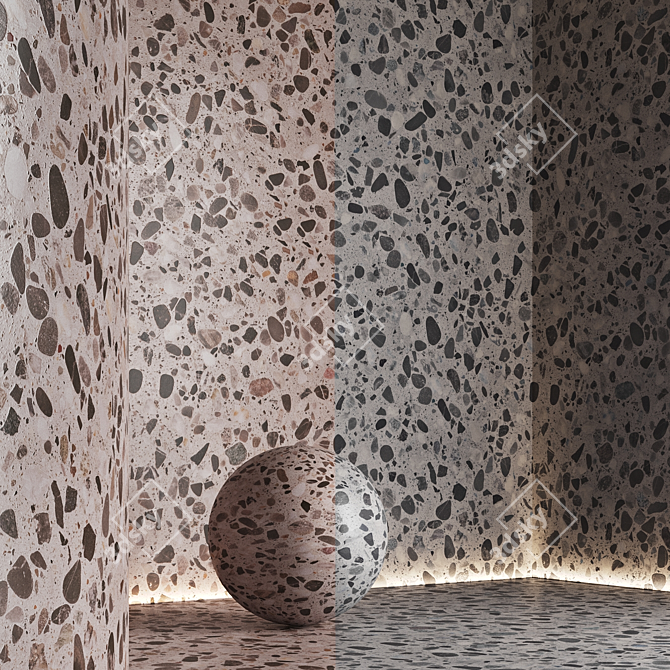 Seamless Terrazzo Marble Textures Set 3D model image 3