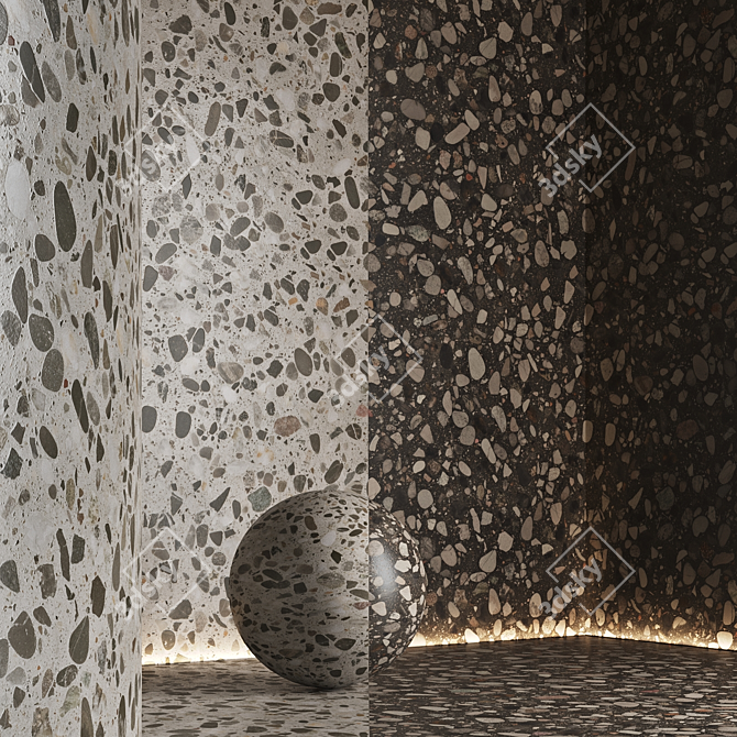 Seamless Terrazzo Marble Textures Set 3D model image 4