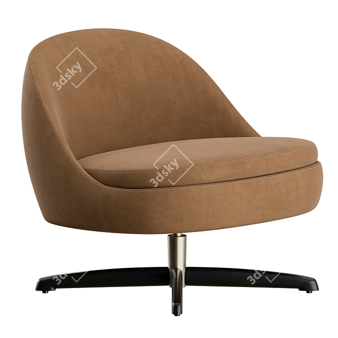 Modern Sendai Armchair: Metal Legs 3D model image 2