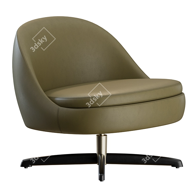 Modern Sendai Armchair: Metal Legs 3D model image 3