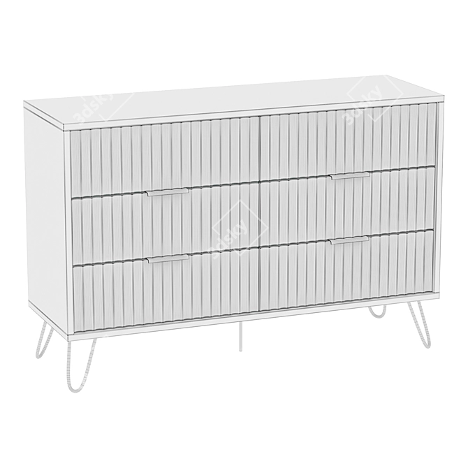 Brandonville 6 Drawer Double Dresser 3D model image 2