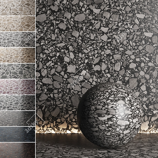 Luxury Seamless Terrazzo Marble Textures 3D model image 1