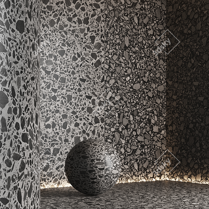 Luxury Seamless Terrazzo Marble Textures 3D model image 5