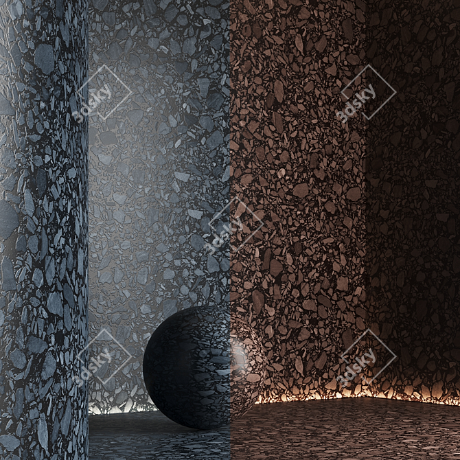 Luxury Seamless Terrazzo Marble Textures 3D model image 6