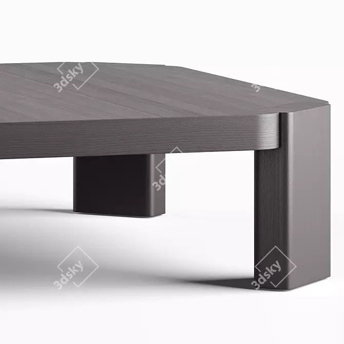 Modern Solid Wood Coffee Table 3D model image 3