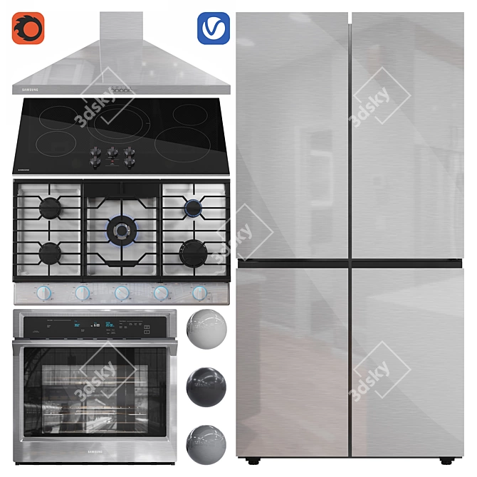 Samsung Smart Appliance Collection 3D model image 1