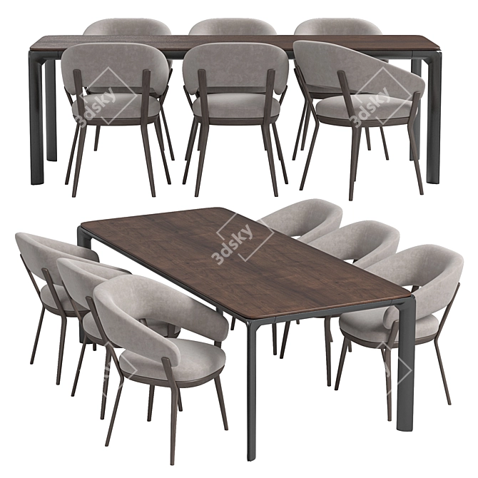 Sleek Ray Chair HOMEY Table 3D model image 5