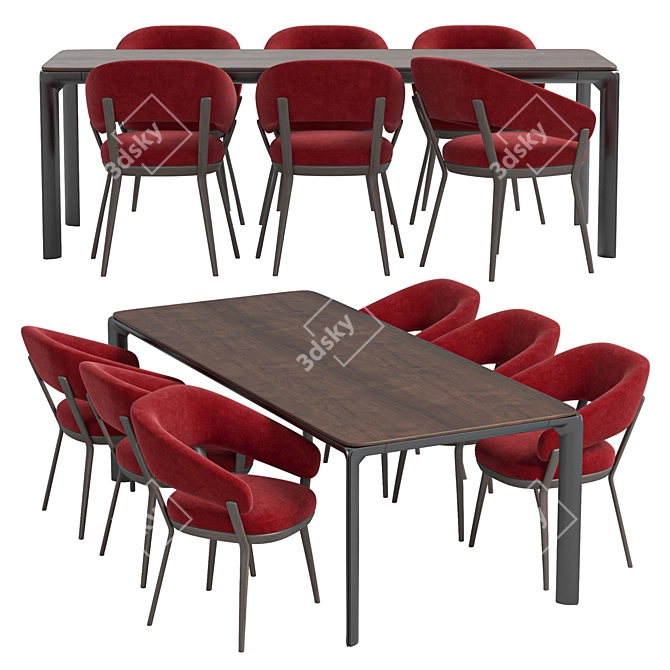 Sleek Ray Chair HOMEY Table 3D model image 6