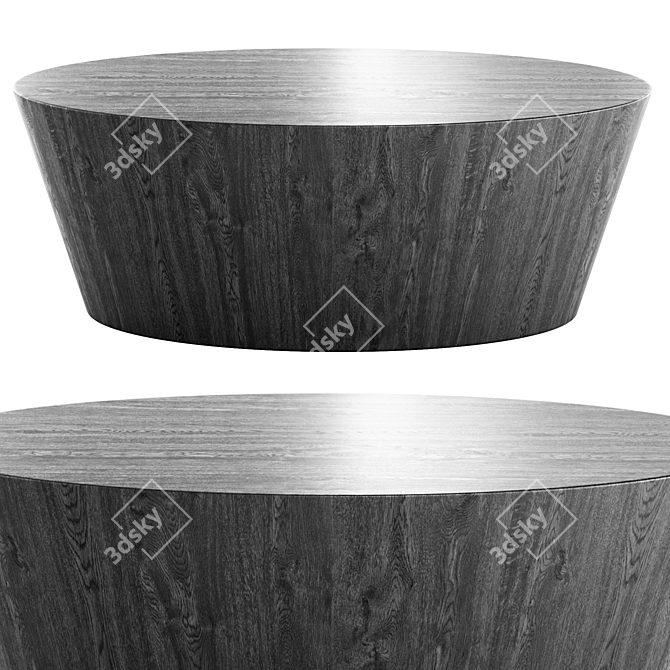 Sunpan Oval Wood Table Set 3D model image 2