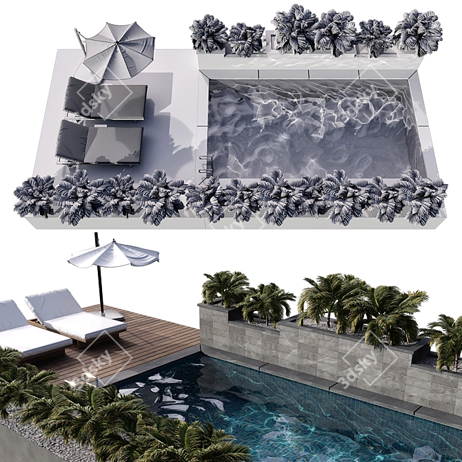 Crystal Clear Pool No86 3D model image 6