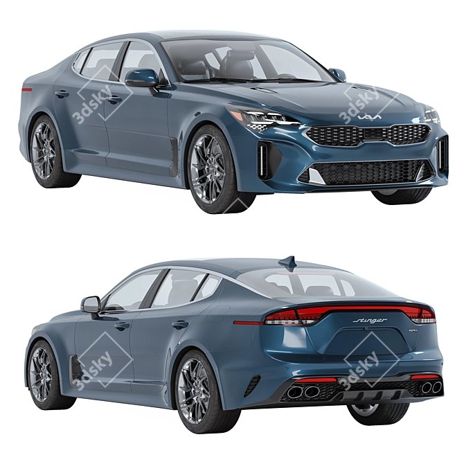 3D Car Model Bundle | Textured 2022 Kia Stinger 3D model image 1