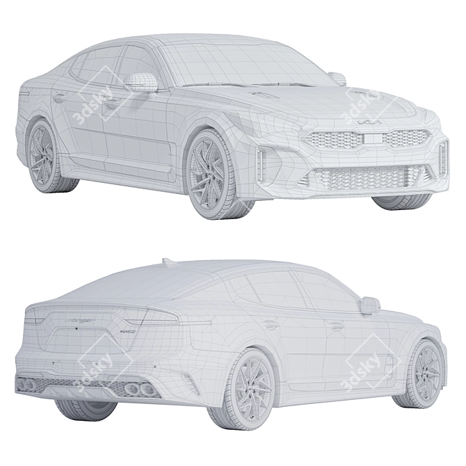 3D Car Model Bundle | Textured 2022 Kia Stinger 3D model image 3