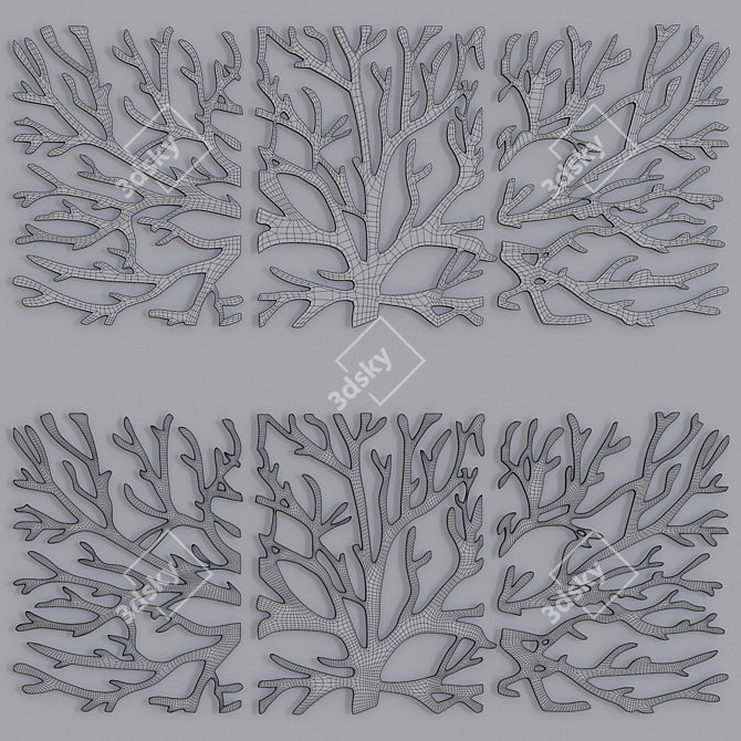 Classic Tree Decorative Panel 3D model image 2