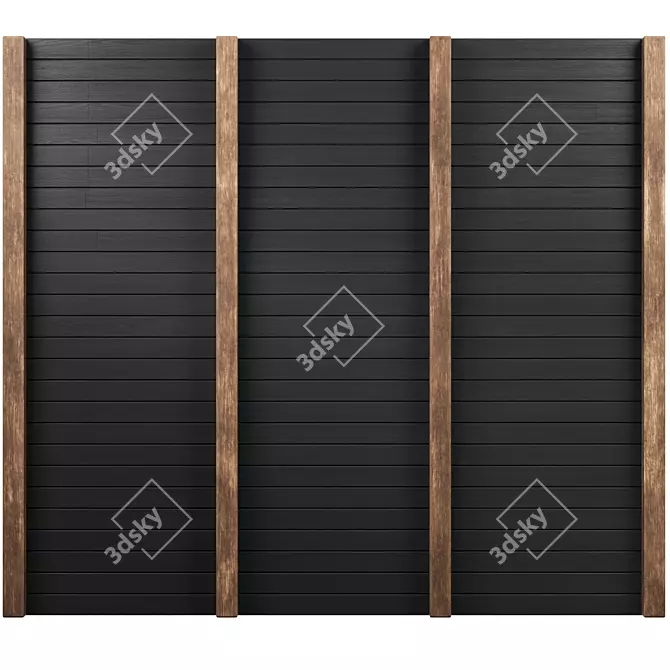 Straight Unwrap Wooden Ceiling, Деревянный потолок 3D model image 1