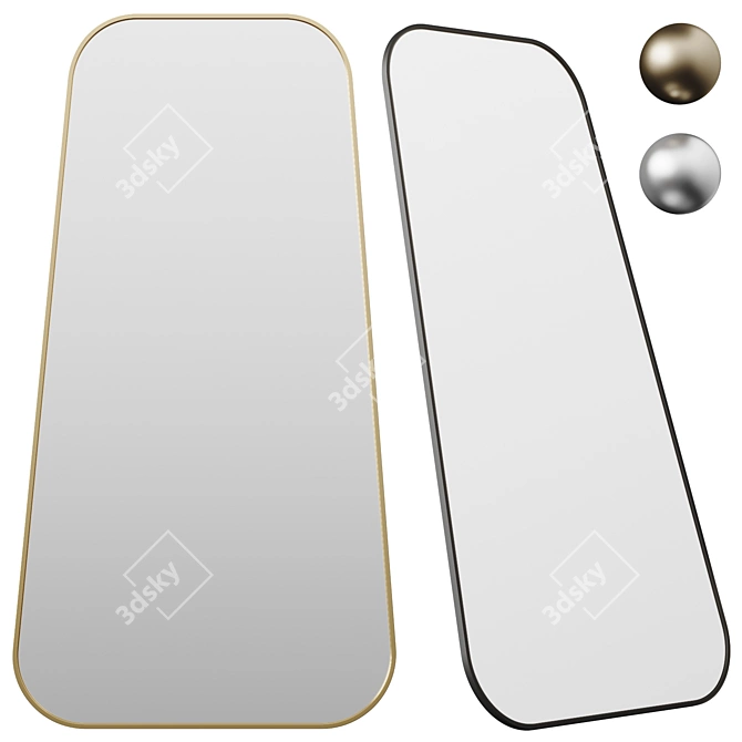 Zane Mid-Century Full-Length Mirror 3D model image 1