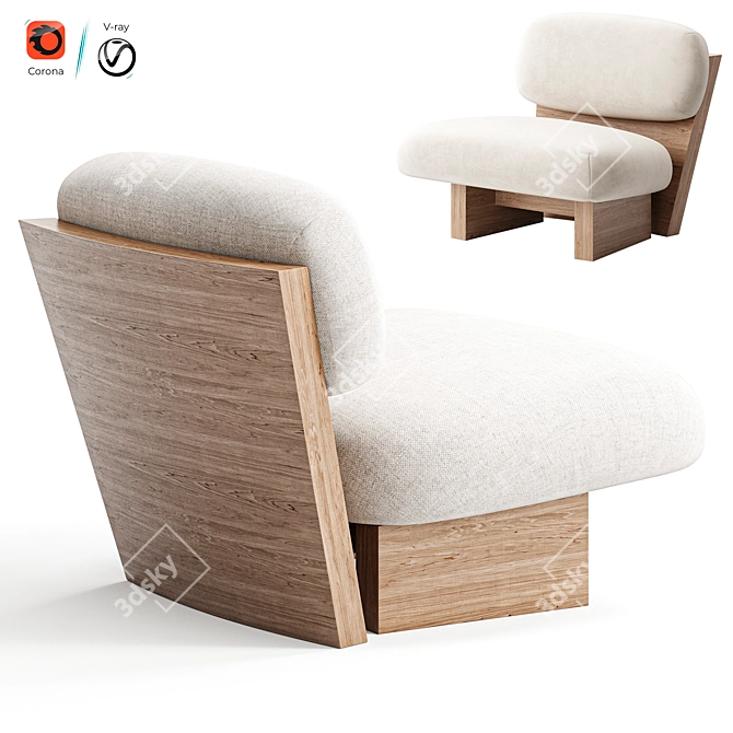 Modern Design Jia Chair Furniture 3D model image 3