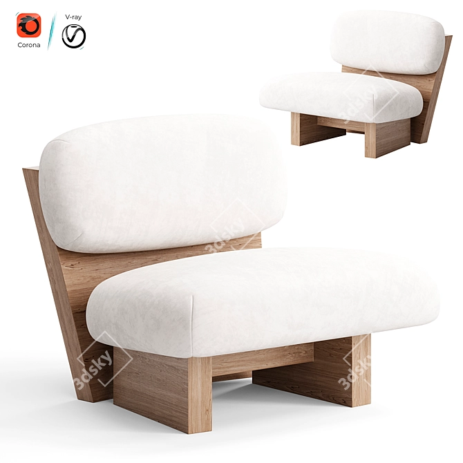 Modern Design Jia Chair Furniture 3D model image 4