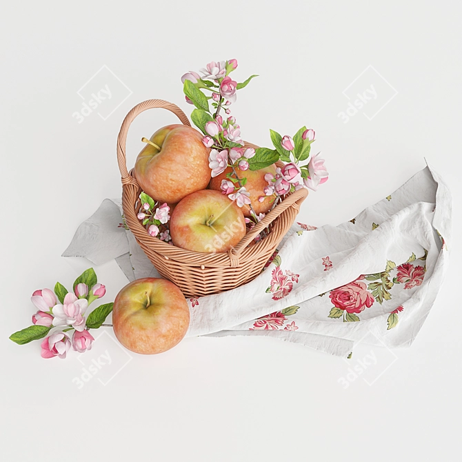 Fruitful Baskets: Corona Rendered Display 3D model image 5