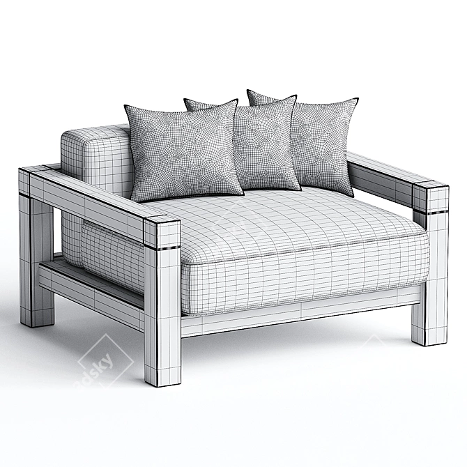 Elegant Antibes Chair: 3Ds Max FBX Corona 3D model image 3