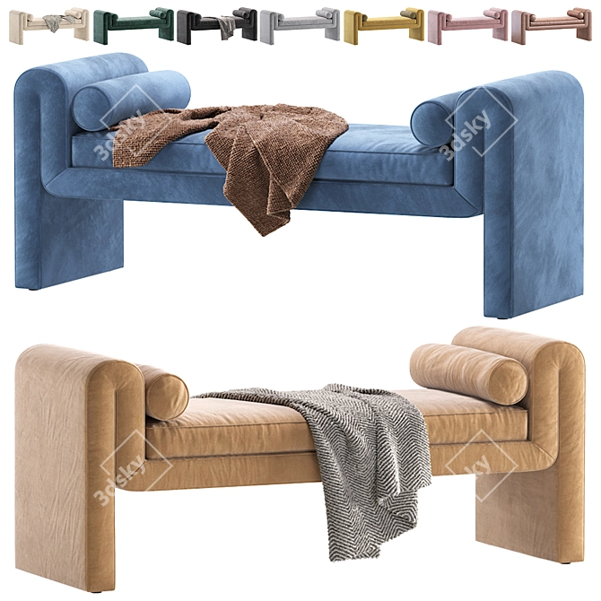 Sophisticated Mitchell Accent Bench 3D model image 1