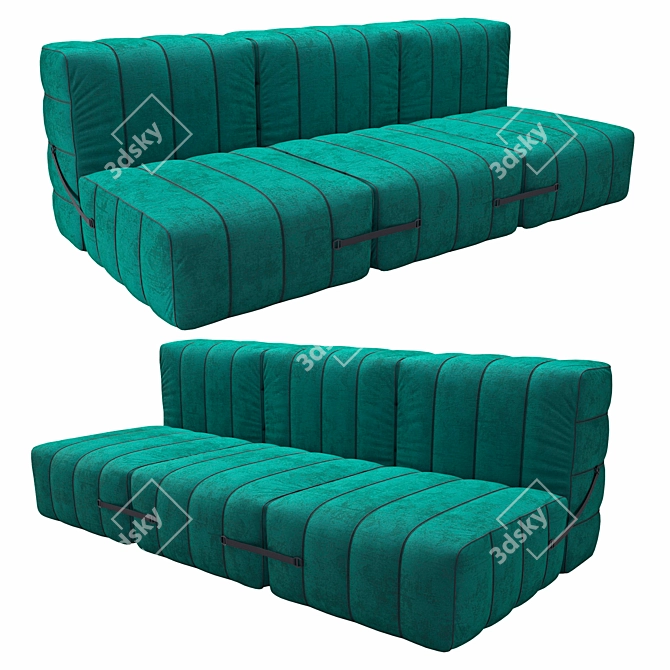 Modular 3-Seat Sofa, Max 2015 3D model image 2