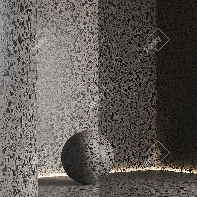 Seamless Terrazzo Marble Texture Pack 3D model image 3