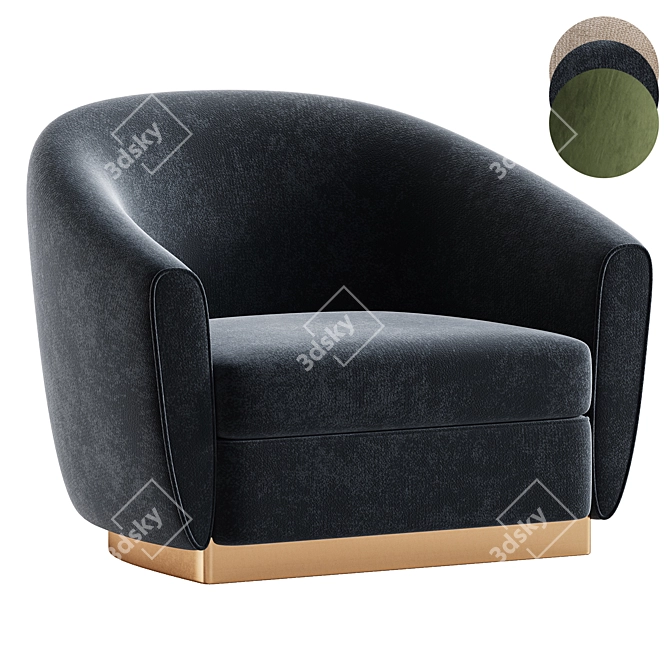 Grace Fabric Armchair: Elegant Design 3D model image 2