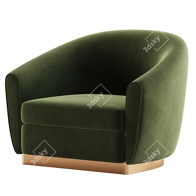 Grace Fabric Armchair: Elegant Design 3D model image 3