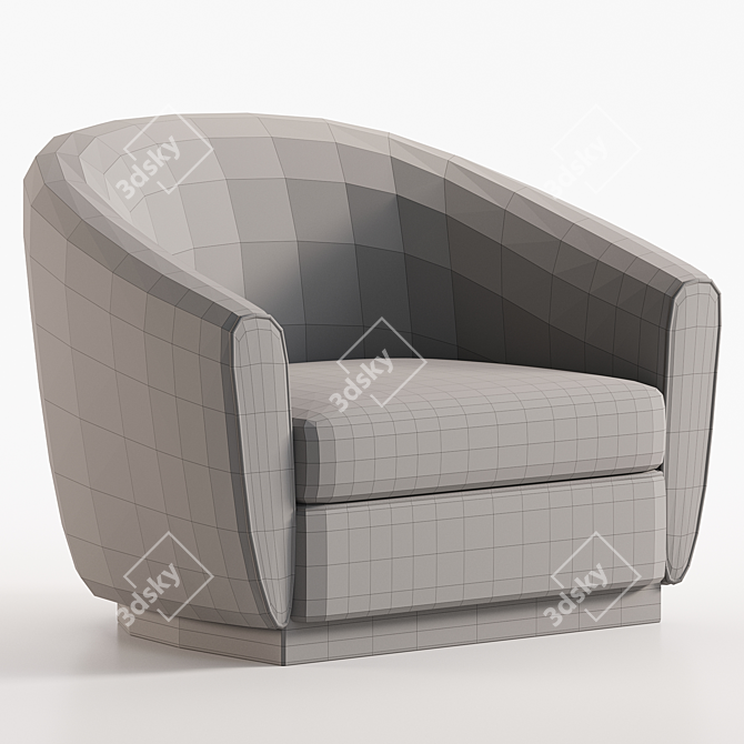 Grace Fabric Armchair: Elegant Design 3D model image 5