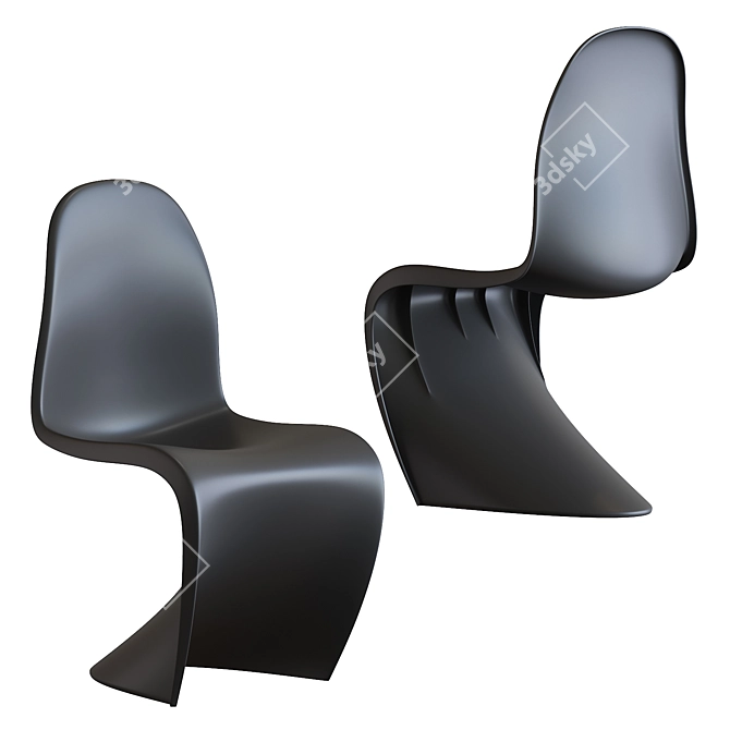 Sleek Modern Plastic Chair 3D model image 1