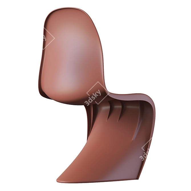 Sleek Modern Plastic Chair 3D model image 4