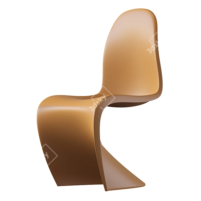 Sleek Modern Plastic Chair 3D model image 5