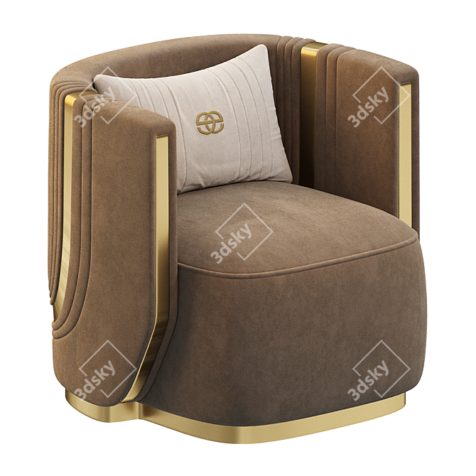  Modern Silver Armchair by Elvemobilya 3D model image 3