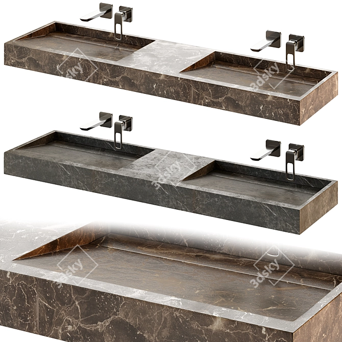 Sleek Washbasins 3D Model 3D model image 1