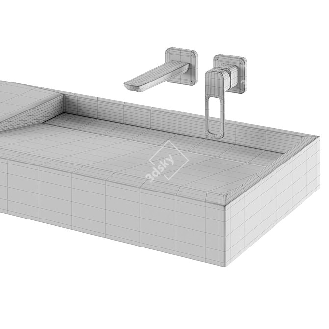 Sleek Washbasins 3D Model 3D model image 2