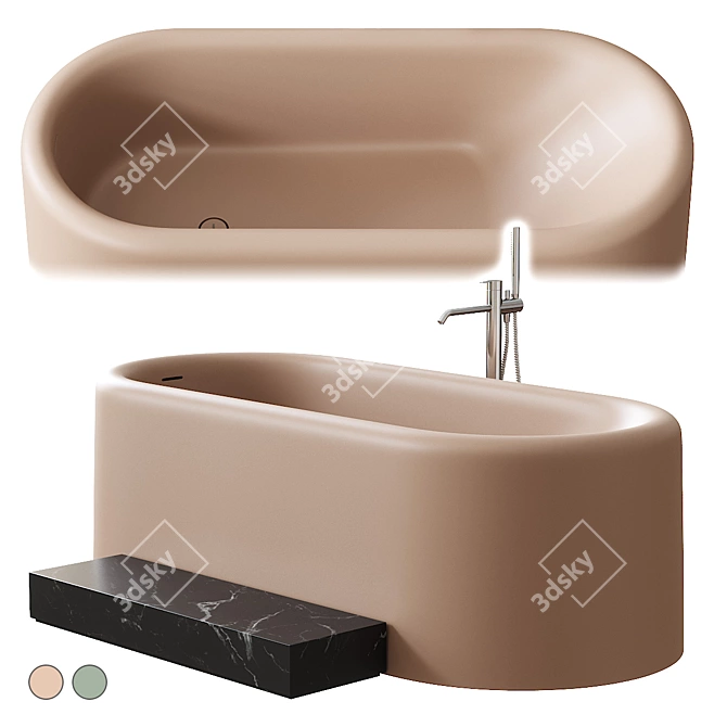 Inbani Ease Freestanding Oval Bathtub 3D model image 1