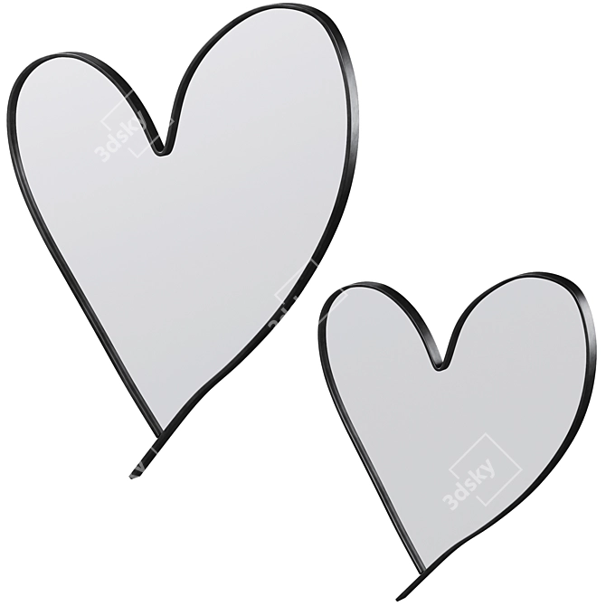 Leanne Ford Heart Wall Mirror 3D model image 1