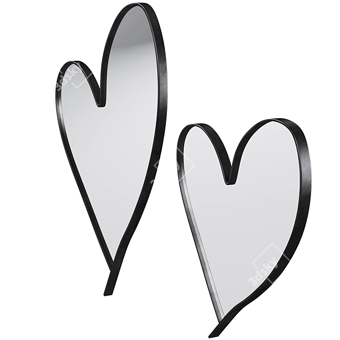 Leanne Ford Heart Wall Mirror 3D model image 3