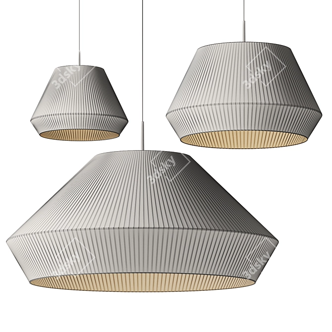 Bover Fabric Pendant Lights Set 3D model image 4