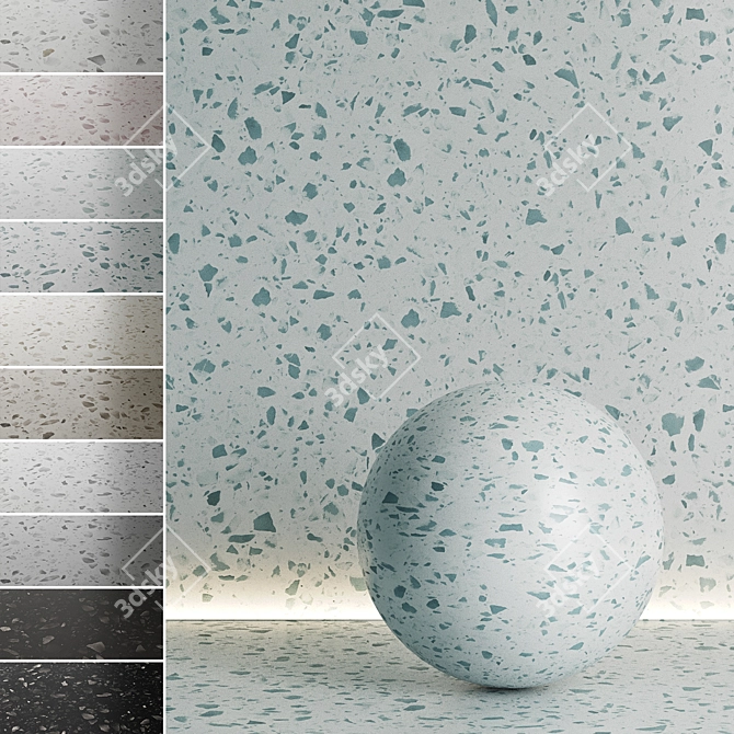 Seamless Marble Terrazzo Texture Bundle 3D model image 1