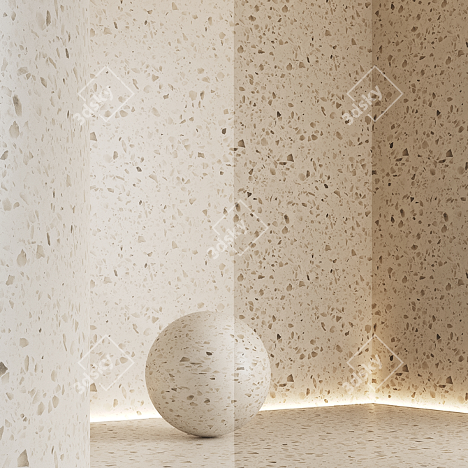 Seamless Marble Terrazzo Texture Bundle 3D model image 4