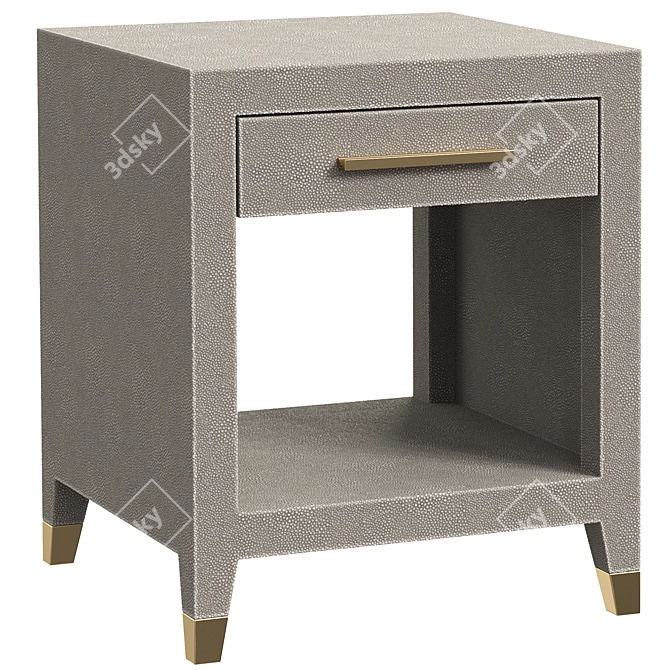 Luxury Skata Leather Bedside Table 3D model image 2