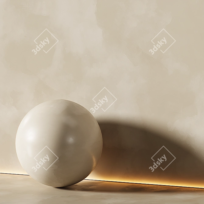 Beige Decorative Plaster 2 3D model image 3