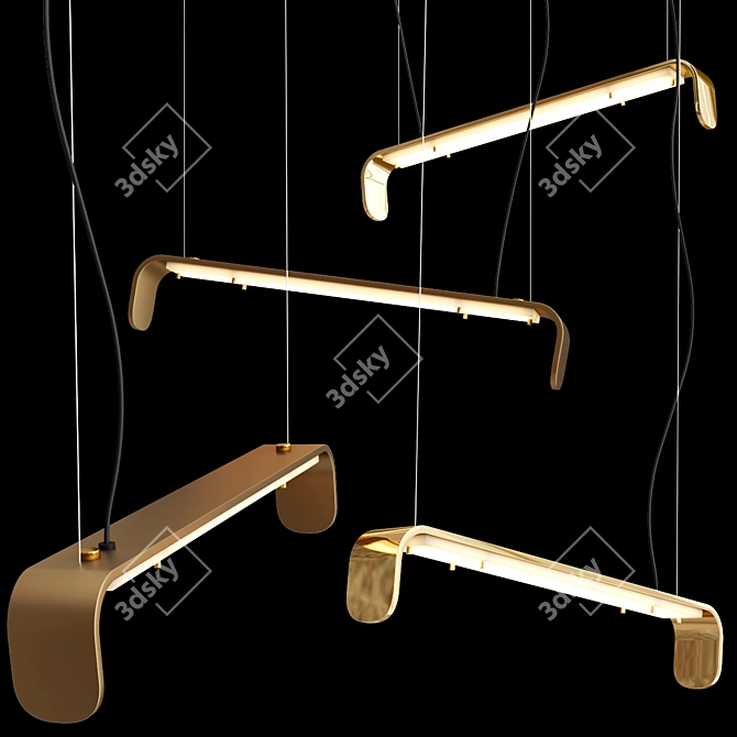 LED Brass Pendant Lamp by SIGMA 3D model image 2