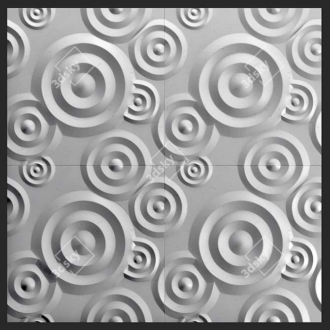 3D Circles Panel Set 3D model image 2