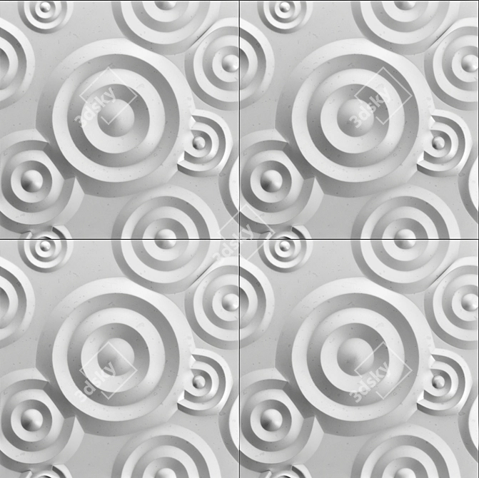 3D Circles Panel Set 3D model image 8