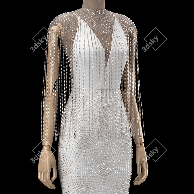 Elegant Mannequin Dress Display Stand 3D model image 3