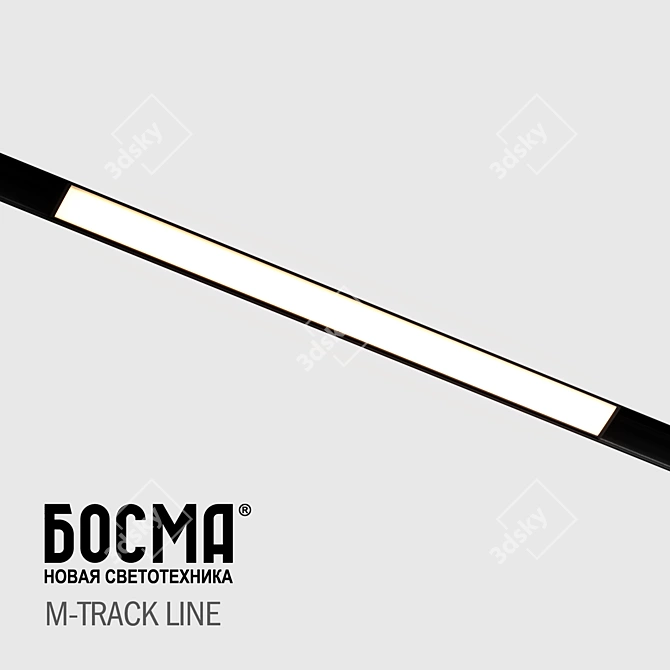 Magnetic 48V Linear Track Light 3D model image 2