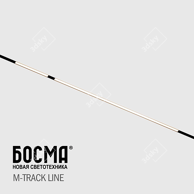 Magnetic 48V Linear Track Light 3D model image 3