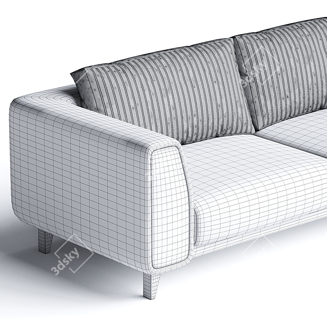 Luxury Principe Upholstered Sofa 3D model image 3